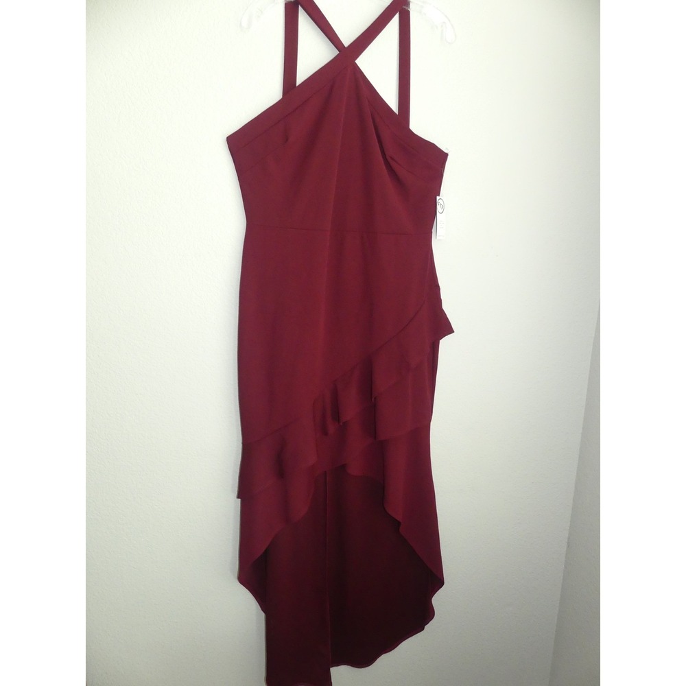 New FTF Asymmetrical Ruffle Hem Maxi Dress Size 1X 14/16 Party Special Occasion